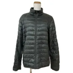 ユニクロ UNIQLO ダウンジャケット 上着 L 深緑 ダークグリーン スタンドカラー 長袖 無地 /KM ■ECA004