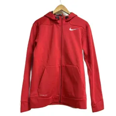 ナイキ NIKE ジャケット パーカー 上着 M 赤 レッド 無地 長袖 ジップアップ トレーニングウェア /KM ■ECA004