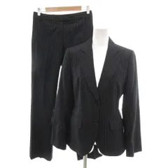ポールスミス ブラック Paul Smith BLACK 美品 セットアップ スーツ テーラードジャケット スラックス パンツ 40 黒 ブラック ストライプ柄 シングル 総裏地 /SJ ■ECC005のサムネイル