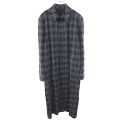 BALENCIAGA バレンシアガ 19AW チェックロングコート 583833 TEM20 ブラック グレー 46のサムネイル