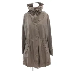 カルバンクライン CALVIN KLEIN 美品 フード付きロングジャケット 比翼 4 ベージュ ドローストリング 無地 /TL ■ECE006のサムネイル