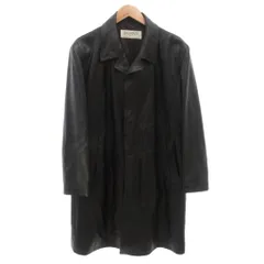 バルマン BALMAIN レザーコート チェスター 羊革 ロング L 黒 ブラック /FF ■ECD005のサムネイル