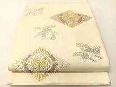 平和屋着物●山口美術織物　皇室　伊勢神宮御用　西陣織　六通柄袋帯　唐織　有職菱取双鳥桐文　金銀糸　正絹　逸品　CABI4376vpのサムネイル