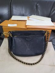 ルイヴィトン モノグラムポシェット アクセソワール ヌメ革 ストラップ