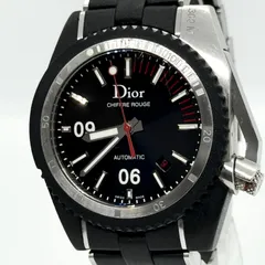 Christian Dior クリスチャンディオール WATER RESIST 300M  シフル ルージュ D02 RY2913 ブラック AT メンズ 腕時計 稼働品のサムネイル