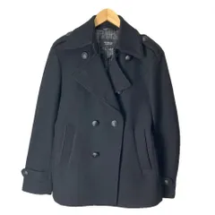 バーバリーブラックレーベル BURBERRY BLACK LABEL Pコート ジャケット ウール ショート丈 裏地チェック L ブラックのサムネイル