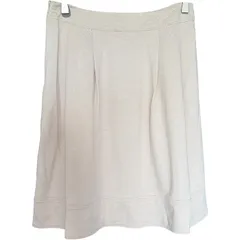   green label relaxing グリーンレーベルリラクシング  ミニスカート フレアスカート ベージュ 膝下スカート、ポリエステル ウール、裾切替サイドジップ サイズM 38 W68【MAN4】のサムネイル