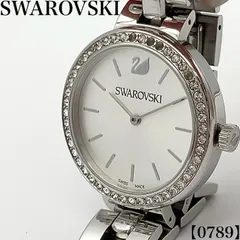 稼働品 Working item スワロフスキー SWAROVSKI 腕時計 レディース Ladies クォーツ Quartz デイタイム Daytime シルバー 白文字盤 スワロフスキークリスタル ベゼル 0789のサムネイル