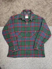JOHNSON WOOLEN MILLS 90s made in USA ウールチェックジャケット 送料無料♪のサムネイル