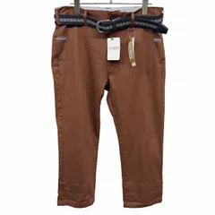 【新品】[印象N] Right-on STONE HEAD ライトオン ストーンヘッド チノクロップドパンツ 7分丈 メンズ L ブラウン 茶×紺×白 綿×ポリエステル×ポリウレタン 中国製 裾にボーダー柄裏地 ジップフライ 僅かにストレッチのサムネイル