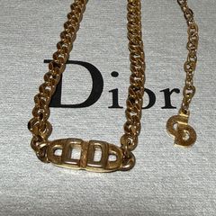 Dior ディオール ヴィンテージ CDロゴ ラインストーン 喜平ネックレス
