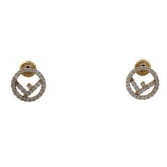 FENDI フェンディ ピアス エフイズ ゴールド ラインストーン ロゴ