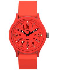 タイメックス メンズ アクセサリー 腕時計 ナイロン Timex Mens Quartz Analog Orange Nylon Watch 36mm Orange オレンジ