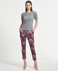 イザックミズラヒ レディース アウター ニット・セーター クルーネック Isaac Mizrahi Womens Jewel Crewneck Short Sleeve Cable Sweater Hのサムネイル