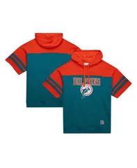 ミッチェルネス メンズ アウター パーカー・スウェット ヴィンテージ ロゴ Mitchell Ness Mens Aqua Miami Dolphins Offield Vintagelike Logのサムネイル