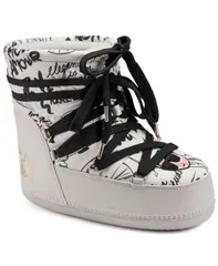 カール ラガーフェルド レディース シューズ ブーツ・レインブーツ KARLAGERFELD PARIS Womens Pavan Ikonic Moon Bootsoft White Multi ホのサムネイル