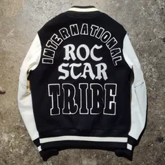STUSSY × ROC STAR 10AW 10th Anniversary Varsity Jacket ステューシー ロックスター 2010AW バーシティジャケット スタジャン ロゴ 刺繍 ワッペン Mのサムネイル