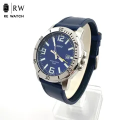 【中古】CASIO MTP-VD01 腕時計 クォーツ ネイビー