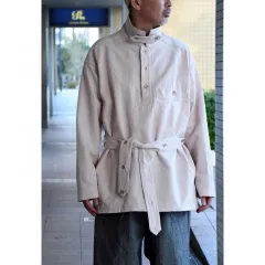 M ナイスネス WILDE コットンシルク ヘリンボーン プルオーバー シャツ niceness