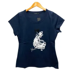 アンレクレ en recre Nouque Tシャツ カットソー クルーネック コットン レース 半袖 2 紺 ネイビーのサムネイル