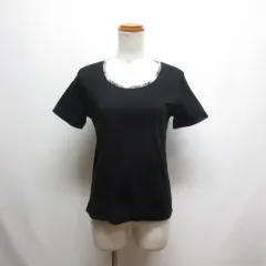ピンクハウス PINK HOUSE 半袖 Tシャツ カットソー M 黒 ブラック ロゴ刺繍 日本製のサムネイル