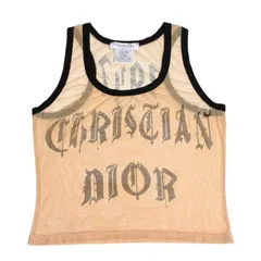 極美品 Christian Dior クリスチャンディオール ゴシックロゴ メッシュタンクトップ 40サイズ シアーメッシュ ガリアーノ期 2002SS ゴシックフォント 中古 4a003831のサムネイル