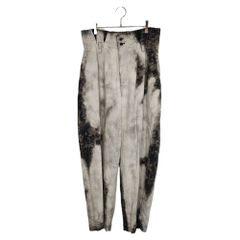 Y'S 와이즈 24SS 8oz DENIM BLEACHED HIGH WAIST PLEATED PANTS 하이웨스트 팬츠 YS-P02-014 1 라이트 그레이/블랙 맨즈