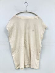 Lee 리 T셔츠/컷소우 L 아이보리 무지 원포인트 브랜드 로고 소매 없음 미들 길이 보트 넥 레이디스