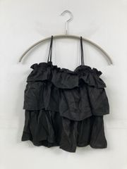 캐미솔 L 블랙 무지 프릴 컵 없음 여성