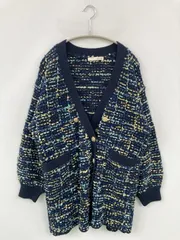 ROYAL PARTY ロイヤルパーティー カーディガン/ボレロ F ネイビー ナイロン ニット その他総柄 ロング丈 長袖 レディースのサムネイル