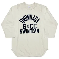 未使用品 Sサイズ WAREHOUSE DOUBLEWORKS ウェアハウス ダブルワークス ラグランTシャツ ONONDAGA SWIM TEAM フロッキープリントのサムネイル