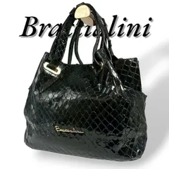 Braccialini　ブラッチャリーニ　ハンドバッグ　良品　フェイクレザー　ブラック　黒　484のサムネイル