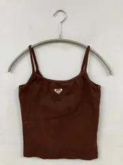 ROXY ロキシー キャミソール M ブラウン 無地 ワンポイント ブランドロゴ 刺繍 カップなし レディースのサムネイル