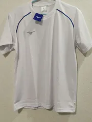 【新品】Tシャツ　ブルー　ドライ　プラクティスシャツ　ホワイト　ワンポイント　白　部活　体操服　体育着　高校　中学校　練習着のサムネイル