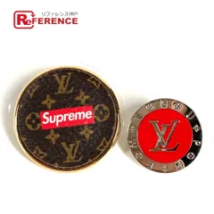 LOUIS VUITTON ルイヴィトン ブローチ ボックスロゴ 2点セット ペア MP2076  モノグラムキャンバス ブラウン×レッドのサムネイル