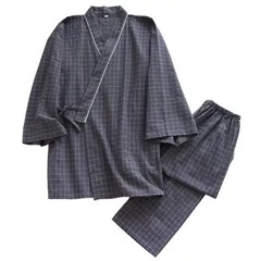 [PIENSE] 【いつもの日々に】 介護 パジャマ 前開き 入院準備 上下セット 綿100％ 甚平風 ねまき (グレー, M) [グレー] [M]のサムネイル