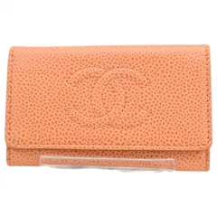 【中古】シャネル キーケース 6連 ココマーク キャビアスキン オレンジ シルバー金具 Aランク ch5726ccのサムネイル
