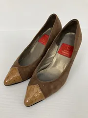 Rudolph valentino パンプス 35 ブラウン スエード エナメル 無地 ポインテッドトゥ ピンヒール 5.1～7cm ストラップなし レディースのサムネイル