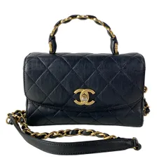 CHANEL(シャネル) ショルダーバッグ トップハンドル ミニ フラップバッグ,マトラッセ AS2478 黒 マットゴールド金具/2way ラムスキンのサムネイル