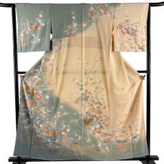 D728 訪問着 鳳凰 更紗 正絹 着物 単衣 極美品 - メルカリ
