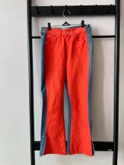 MSGM ミラノ オレンジ バイカラー デニム パンツのサムネイル