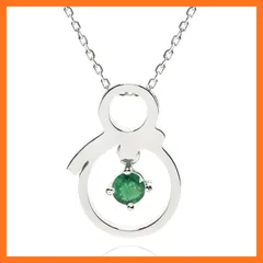 【新品】 Cloud-jewelry(クラウドジュエリー) エメラルド 雪だるま 起き上がりこぼし レディース ネックレス シルバー925【木製 プレゼント ギフト BOX付 】5月 誕生石 smn-1e 0