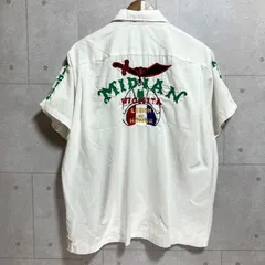 HILTON ヒルトン ボーリングシャツ 半袖 トップス L 刺繍 ホワイト 白 ヴィンテージ オールド メンズ SU-30-7のサムネイル