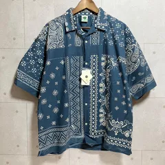 タグ付き 未使用 JOURNAL STANDARD × ELEPHANT BRAND ジャーナルスタンダード  エレファントブランド アロハシャツ オープンカラーシャツ バンダナ ペイズリー 半袖 トップス L ネイビー メンズ SU-30-10のサムネイル