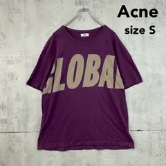 Acne Studios アクネストゥディオズ Tシャツ Sサイズ パープル 紫 ベージュ ビッグロゴ プリント 綿100% トルコ製 カジュアル ストリート トップス メンズ レディース ユニセックス 春夏 お洒落 インポート ★ ■◆のサムネイル