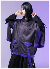 新品未使用 Favorite フェイバリット 和袖&洋袖2Way＊袖ジップサイバー風ジャケット|Favoriteオリジナル ジャケット アウター 和袖 ユニセックス サイバー ジップ 2Way パープル Fサイズ 管理番号：127A-4813のサムネイル