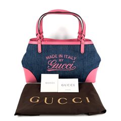 GUCCI グッチ シェリーライン GG柄 トートバッグ ネイビー PVC レザー