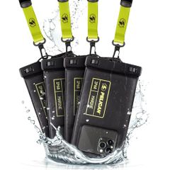 [Pelican] IP68 (방진 방수 규격 최고 등급) 펠리칸 스마트 폰 방수 파우치 방수 케이스 노멀 사이즈 4 개 세트 [최대 6.7 인치 스마트 폰 대응] Marine Waterproof Floating Pouch - Black 무료 배송