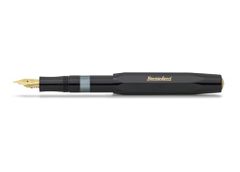 Kaweco 피스톤 스포츠 클래식 블랙/골드 I 프리미엄 플라스틱 만년필 잉크 병용 투명 잉크 창 첨부 향수 박스들이 I 전용 피스톤 필러 13 cm I 펜촉:BB (엑스트라 브로드) 무료우송