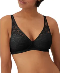 バリ レディース トップス Tシャツ Bali Womens Breathe Wireless TShirt Bra DF7594 Black ブラックのサムネイル
